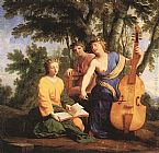 Eustache Le Sueur The Muses Melpomene, Erato and Polymnia painting